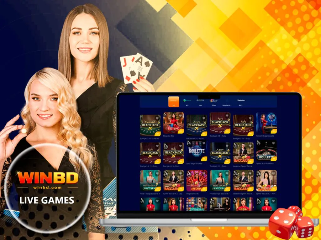 Games from land-based casinos are available in the Live section